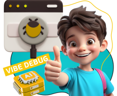 Тестирование & Vibe Debug. Охотники за багами - КИБЕРшкола программирования для детей, компьютерные курсы для школьников, начинающих и подростков - KIBERone г. Лесной
